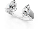 White gold Marquise Diamond Open Band Ring with Tension Setting_1