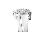 White gold Marquise Diamond Open Band Ring with Tension Setting_5