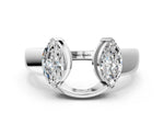White gold Marquise Diamond Open Band Ring with Tension Setting