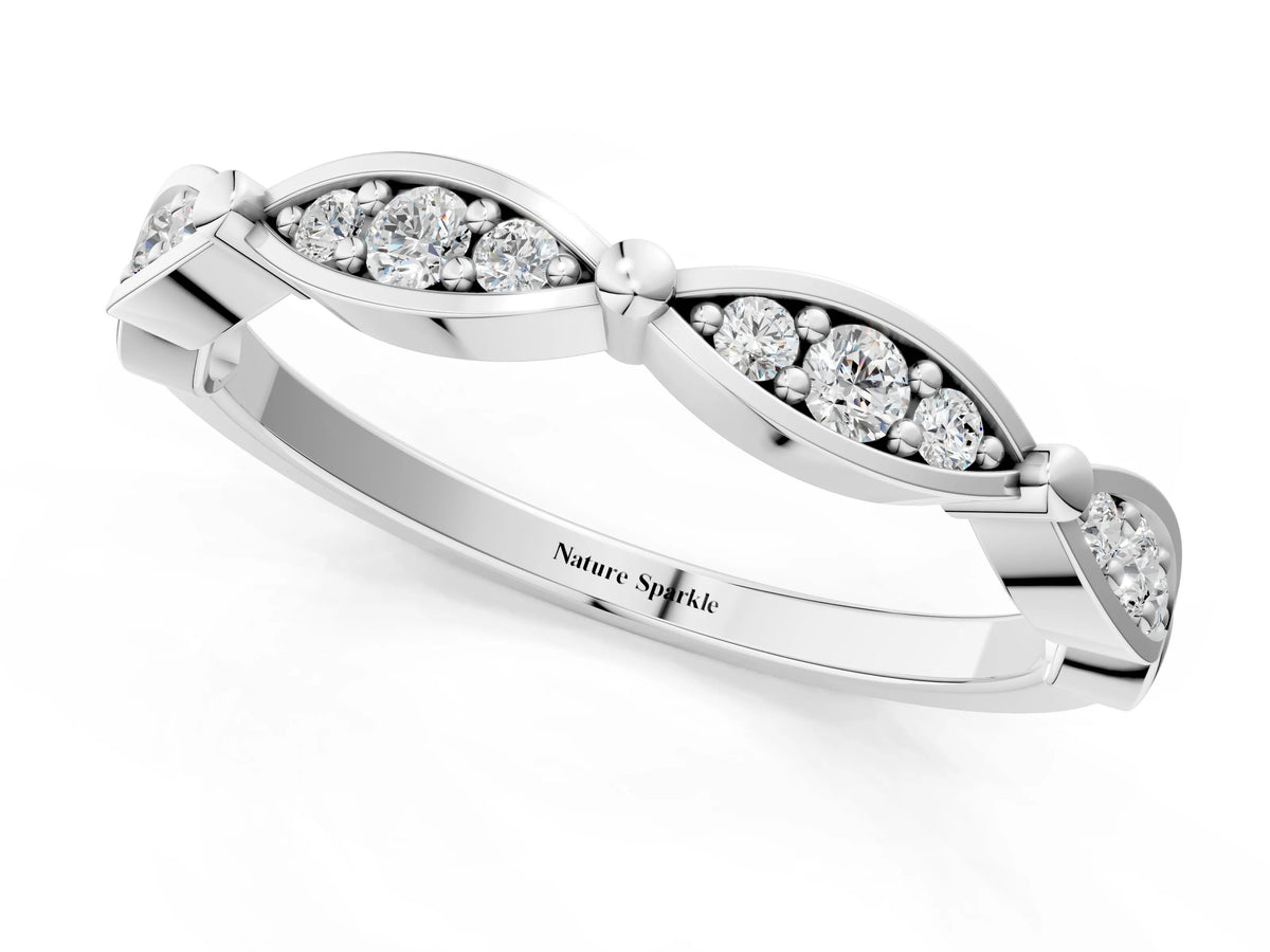 White gold Marquise Diamond Pavé Eternity Band with Bezel Setting_1