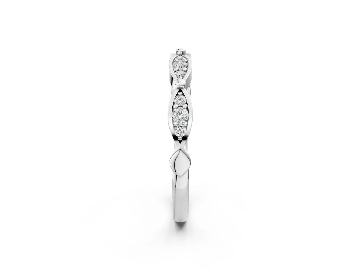 White gold Marquise Diamond Pavé Eternity Band with Bezel Setting_2