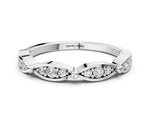 White gold Marquise Diamond Pavé Eternity Band with Bezel Setting
