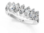 White gold Marquise Diamond Prong Set White Gold Curved Band_1