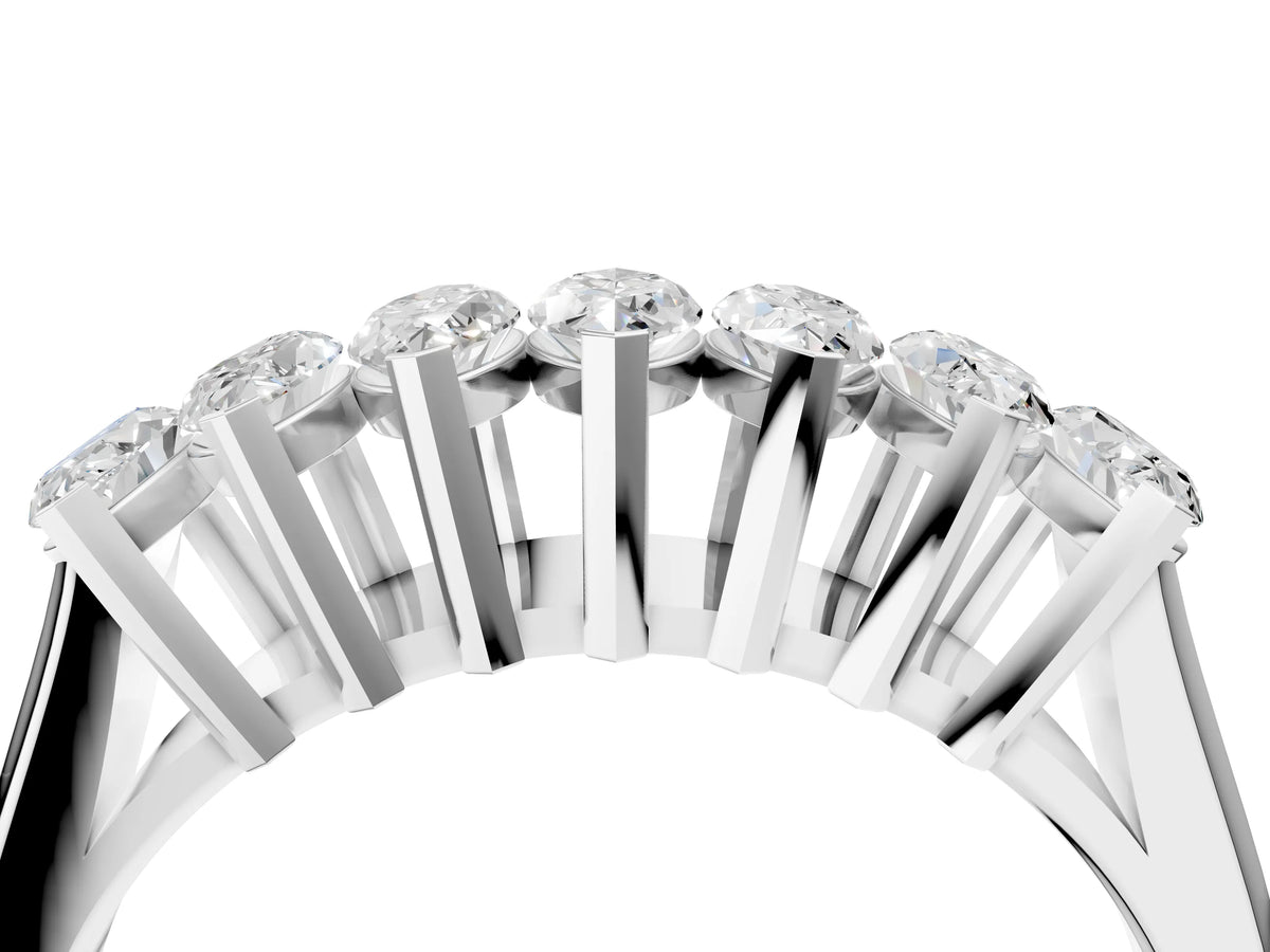 White gold Marquise Diamond Prong Set White Gold Curved Band_4