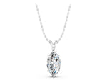 White gold Marquise Diamond Solitaire Pendant with Prong Setting_1