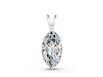 White gold Marquise Diamond Solitaire Pendant with Prong Setting