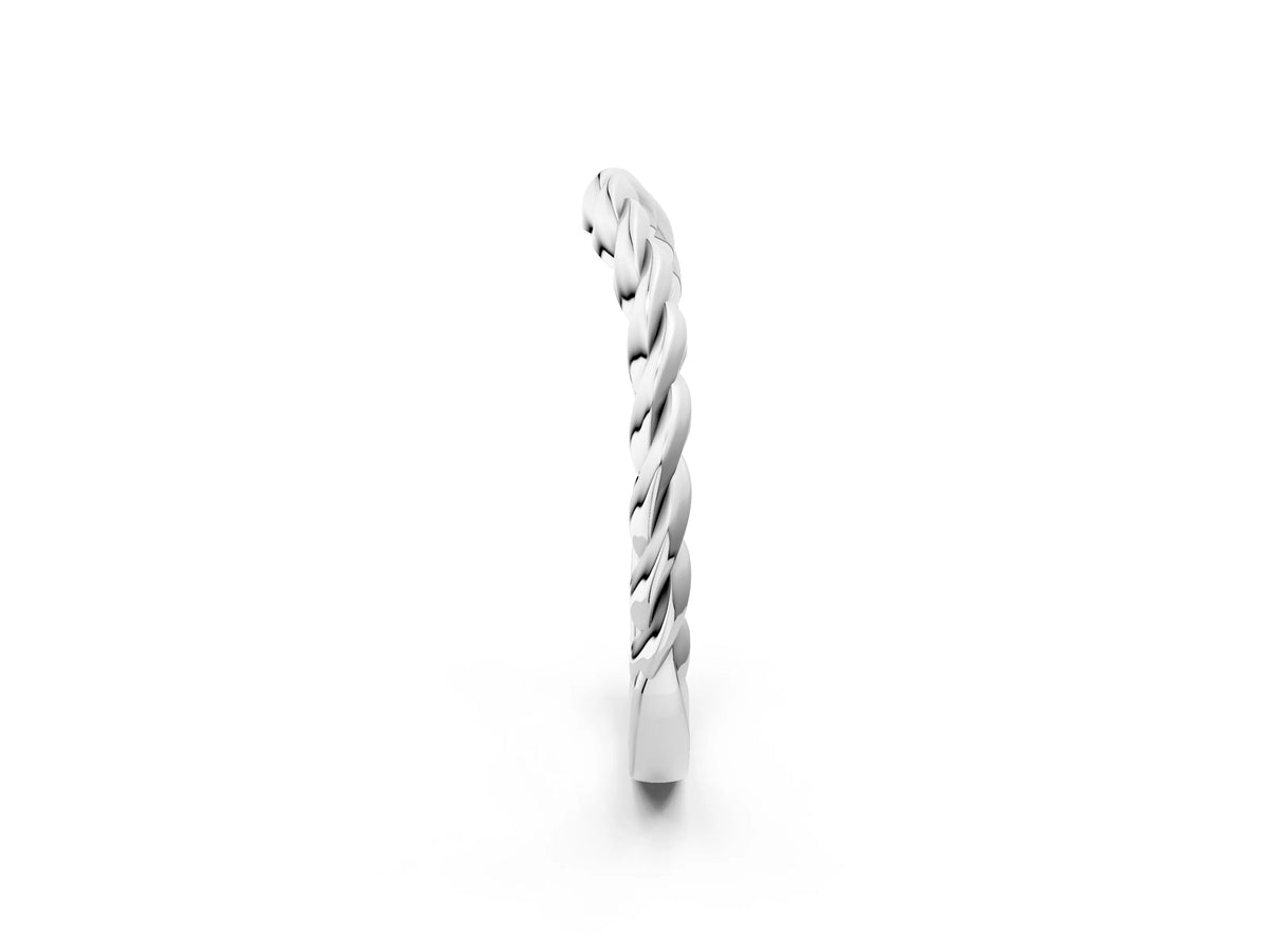 White gold Marquise Diamond Twist Eternity Band with Bezel Setting_2