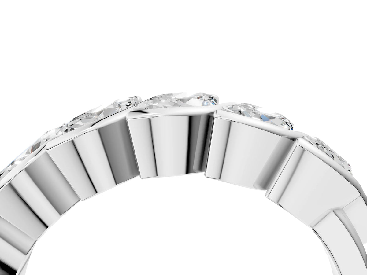 White gold Marquise Diamond Wave Band with Channel Setting_4