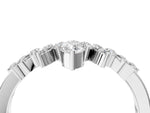 White gold Marquise and Round Diamond Chevron Band with Prong Setting_4