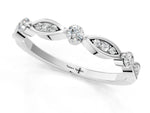 White gold Marquise and Round Diamond Milgrain Band with Bezel Setting_1