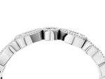 White gold Milgrain Bezel Set Pear and Round Diamond Eternity Band_4