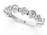 White gold Milgrain Bezel Set Round Diamond Cluster Eternity Band_1