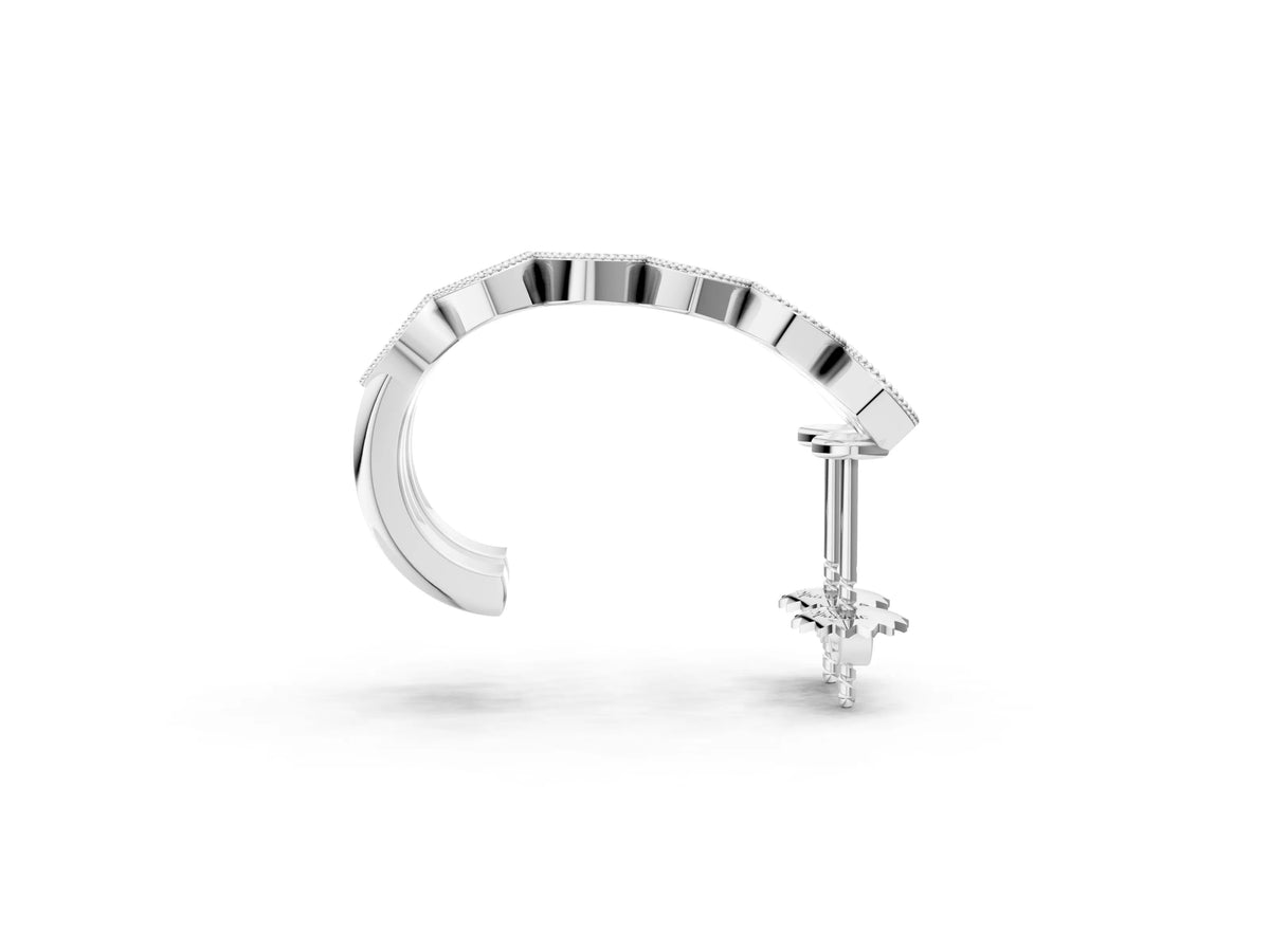 White gold Milgrain Cushion and Marquise Diamond Hoop Earrings_1