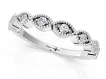 White gold Milgrain Marquise Diamond Half Eternity Band with Bezel Setting_1