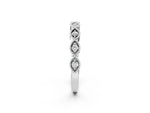White gold Milgrain Marquise Diamond Half Eternity Band with Bezel Setting_2