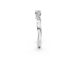White gold Milgrain Pavé Round Diamond Curved Band_2