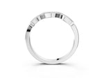 White gold Milgrain Pavé Round Diamond Curved Band_3