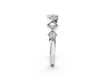 White gold Milgrain Square Bezel Round Diamond Chevron Band_2