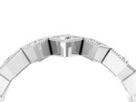 White gold Milgrain Square Bezel Round Diamond Chevron Band_4