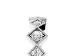 White gold Milgrain Square Bezel Round Diamond Chevron Band_5