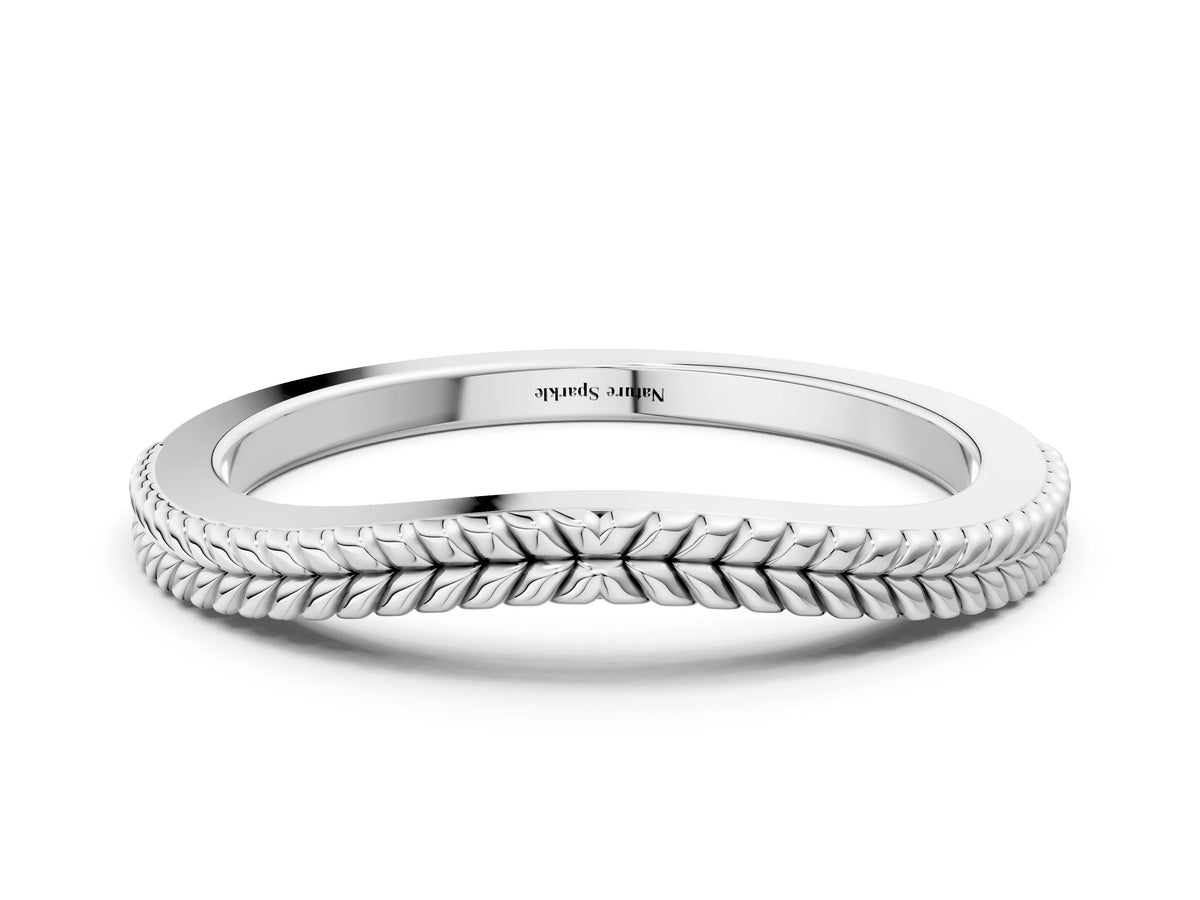 White gold Milgrain Twist Contour Wedding Band