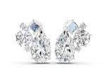 White gold Multi-Shape Diamond Mosaic Five Stone Stud Earrings