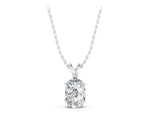 White gold Old Mine Cushion Diamond Solitaire Pendant with Four Prong Setting_1