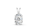 White gold Old Mine Cushion Diamond Solitaire Pendant with Four Prong Setting