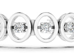White gold Oval Bezel Set Round Diamond Tennis Bracelet with Four-Prong Setting_1