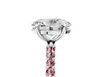 White gold Oval Cut Diamond Solitaire Ring with Round Morganite Pavé Band and Prong Setting_5