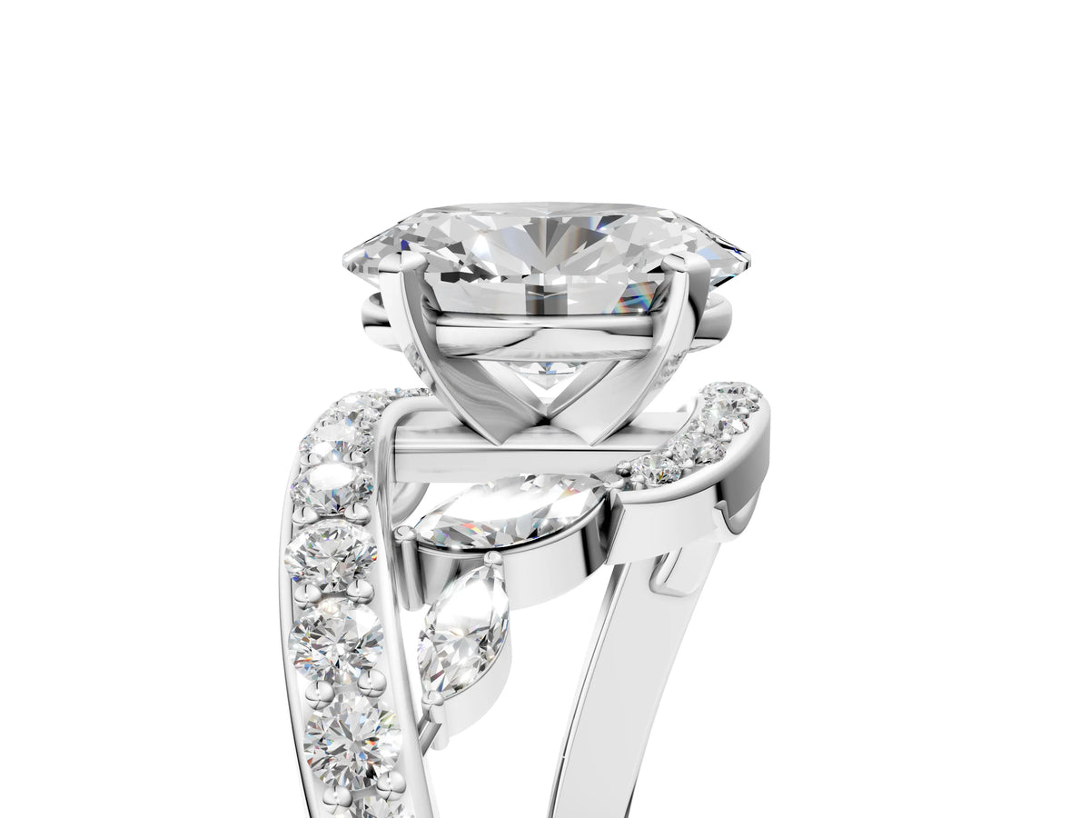 White gold Oval Cut Solitaire with Pavé Twist Band and Four-Prong Setting_5