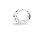White gold Oval Diamond Framed Huggie Hoop Earrings_1