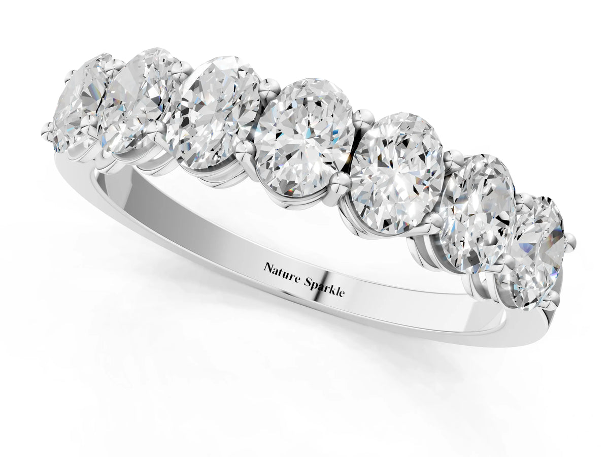 White gold Oval Diamond Shared Prong Eternity Band_1