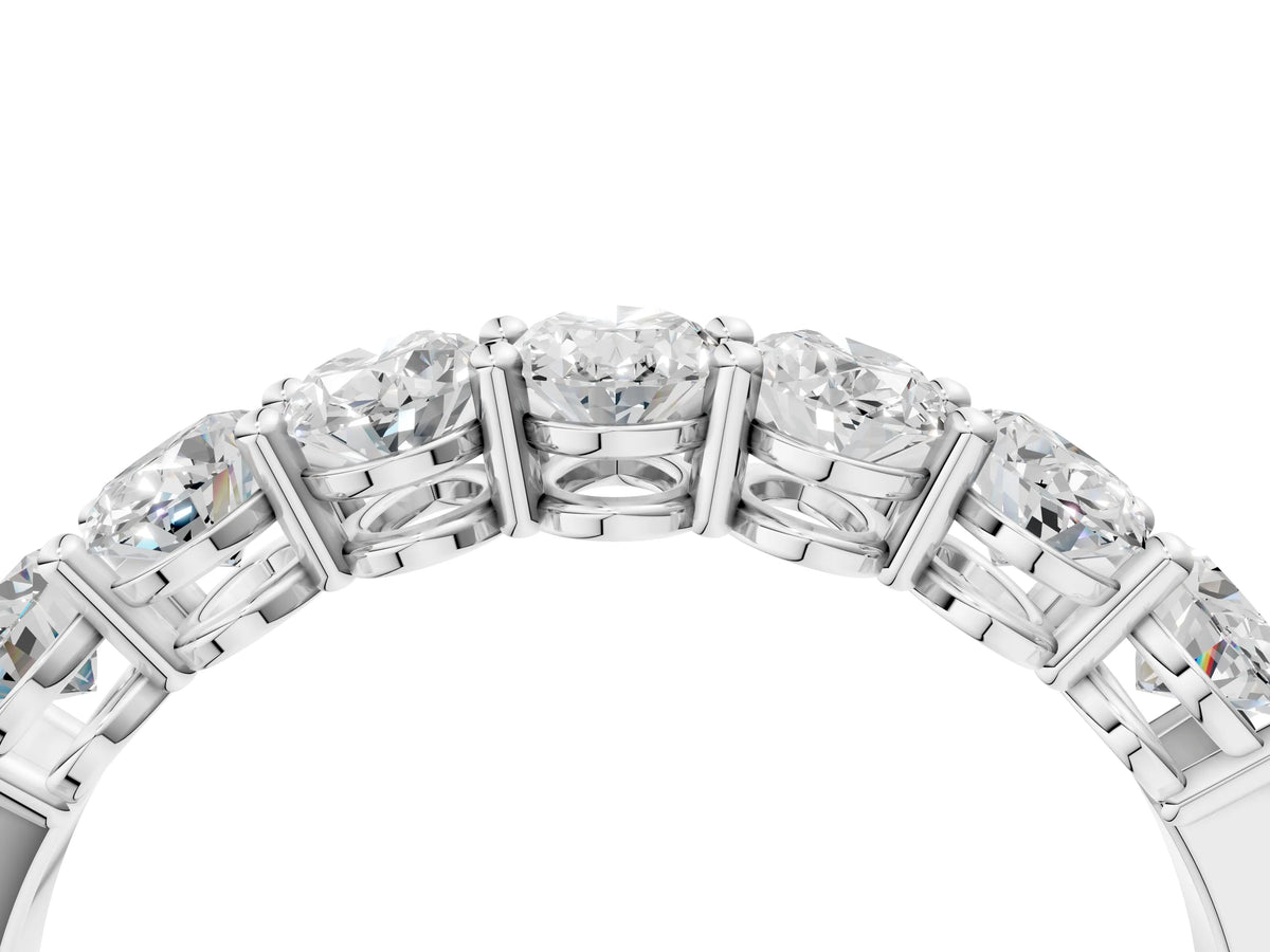 White gold Oval Diamond Shared Prong Eternity Band_4