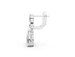 White gold Oval, Round and Pear Diamond Huggie Drop Earrings_1