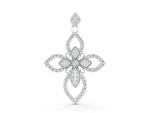 White gold Pavé Marquise Diamond Cross Pendant