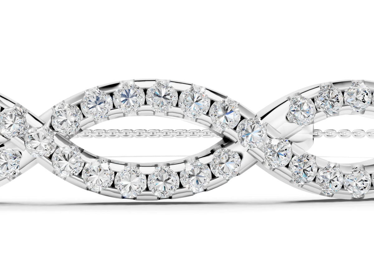 White gold Pavé Marquise Infinity Chain Bracelet with Bezel Prong Setting_1