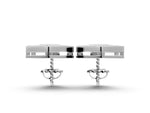 White gold Pavé Pear-Shaped Halo Stud Earrings with Milgrain Detailing
