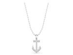 White gold Pavé Round Diamond Anchor Pendant with Four-Prong Setting_1