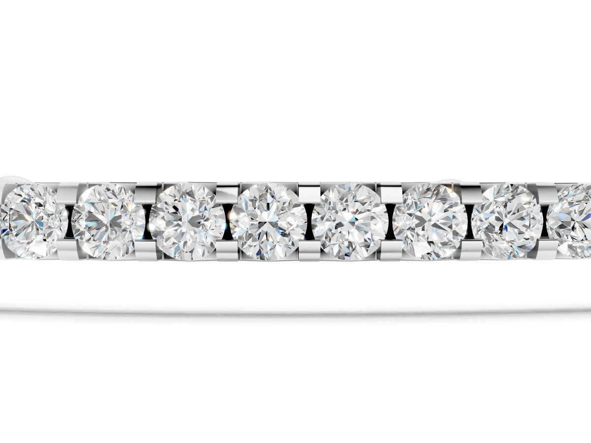 White gold Pavé Round Diamond Chain Bracelet with Bezel Setting_1