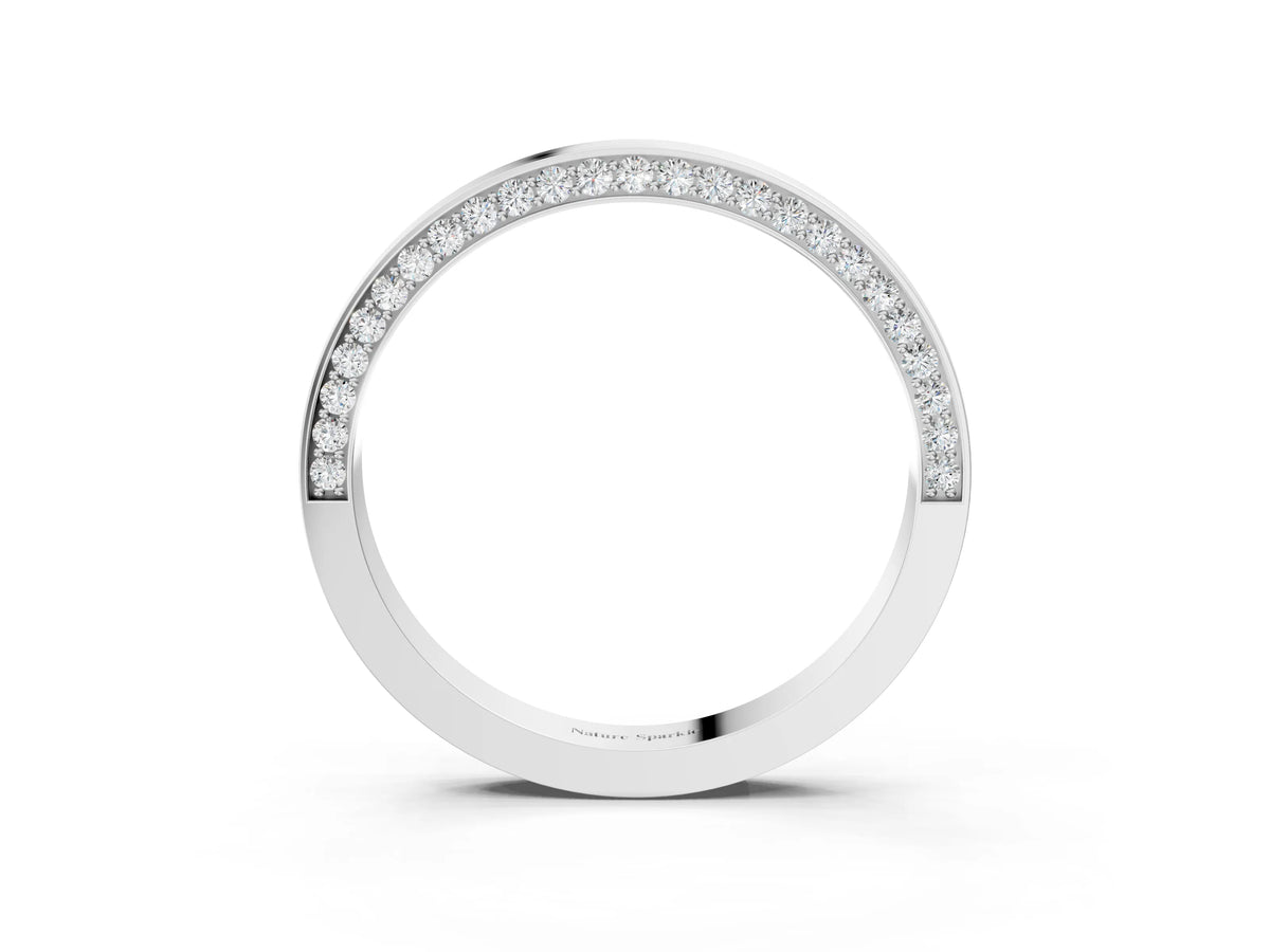 White gold Pavé Round Diamond Channel Set Band_3