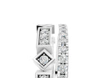 White gold Pavé Round Diamond Channel Set Dual Band with Prong Setting_5