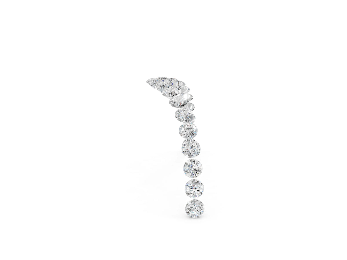 White gold Pavé Round Diamond Chevron Band with Shared Prong Setting_2