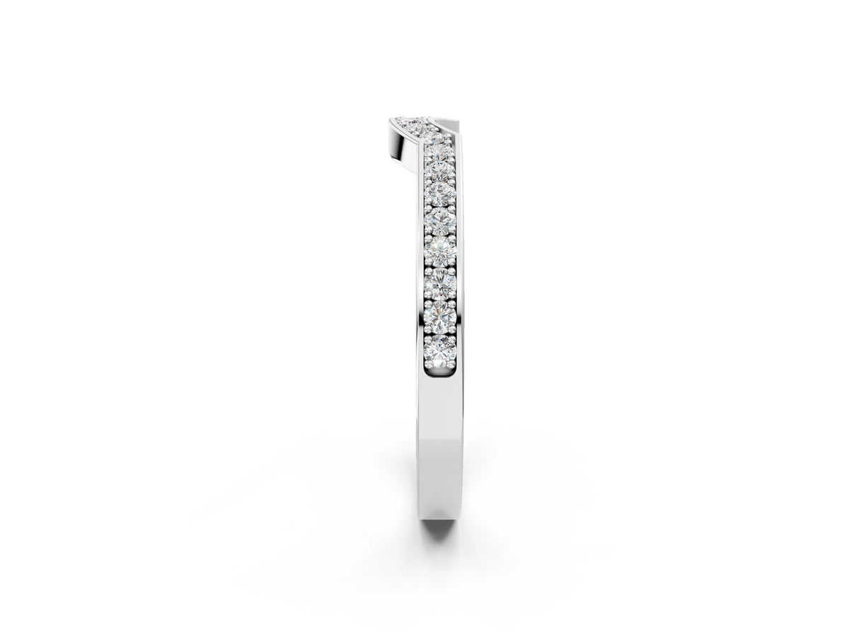 White gold Pavé Round Diamond Contour Band with Channel Setting_2