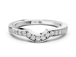 White gold Pavé Round Diamond Contour Band with Channel Setting