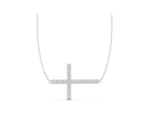 White gold Pavé Round Diamond Cross Pendant_1