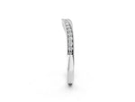 White gold Pavé Round Diamond Curved Band with Milgrain Edge_2