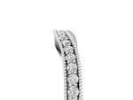 White gold Pavé Round Diamond Curved Band with Milgrain Edge_5