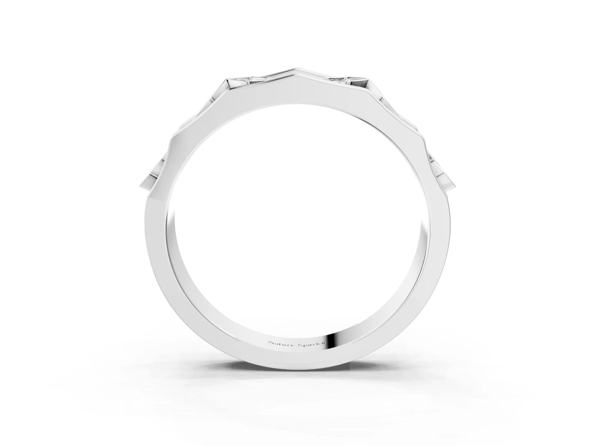 White gold Pavé Round Diamond Eternity Band with Bar Prong Setting_3