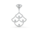White gold Pavé Round Diamond Fan Prong Pendant